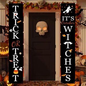 Halloween Decorations, Trick or Treat & It's October Witches Porch